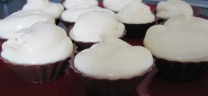 chocolate cups filled with pudding
