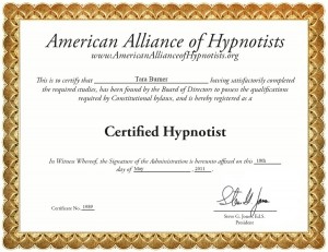hypnosis certificate