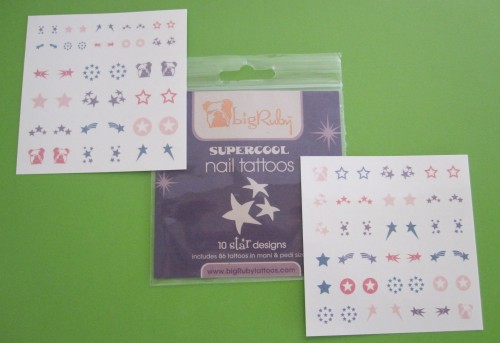 big ruby tattoos-star designed nail tattoos