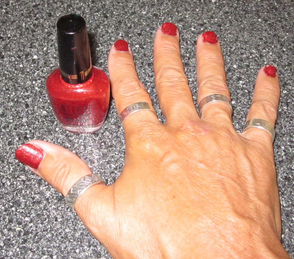 One Coat Glitter Specialty Nail Lacquer in Red Sparkle 