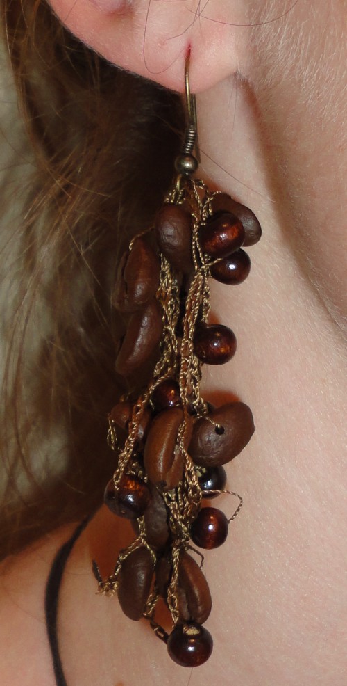 exclusive goddess coffe beans earrings