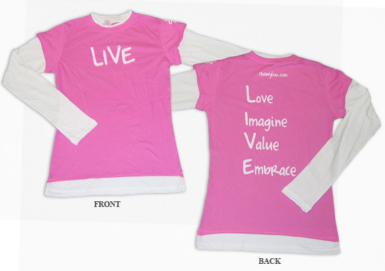 live tee shirt for breast cancer awareness