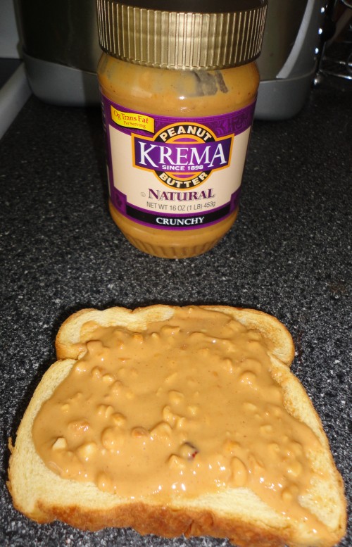 Krema natural peanut butter on toast