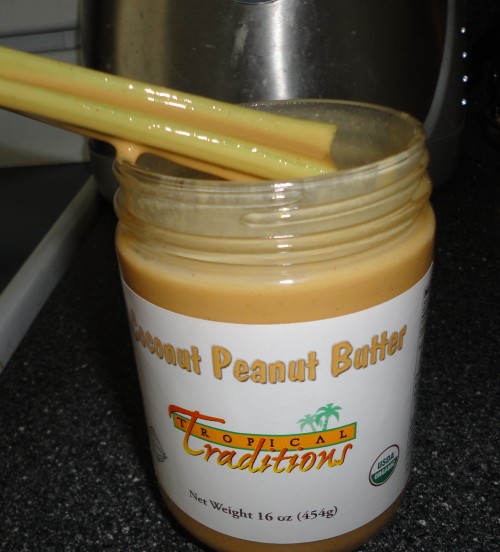 coconut peanut butter with celery